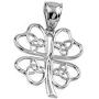 Celtic Trinity Knot Lucky Clover Pendant Necklace in Sterling Silver