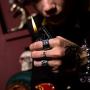 ZMY Home Genuine Stainless Steel Ring for Men Fashion Punk Rock Promise Circle Skull Rings