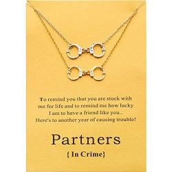 Boosic Friendship Bracelets Handcuffs Infinity BFF Charm Bracelet for Women, 11''