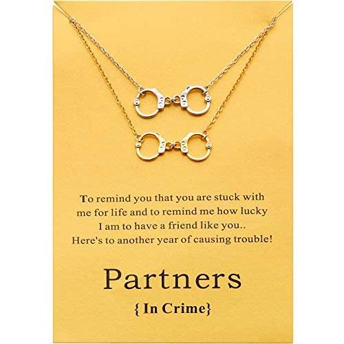 Boosic Friendship Bracelets Handcuffs Infinity BFF Charm Bracelet for Women, 11''