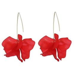 WPY Colorful Flower Floral Hoop Dangling Earrings