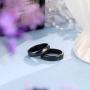 LIU JUN Genuine Hematite Rings for Women Men，Unisex Couple Magnetic Black Stone Anxiety Balance Rings That Absorb Negative Energy and Break for Teen Girls Cute Cool Friendship Gifts Jewelry 2pcs