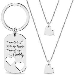 Gifts for Daughter Daddys Girl Mommys World Mother Father Necklace Keychain Pendant Encouraging Jewelry Set Dad Mom Christmas Birthday Gift