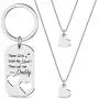 Gifts for Daughter Daddys Girl Mommys World Mother Father Necklace Keychain Pendant Encouraging Jewelry Set Dad Mom Christmas Birthday Gift