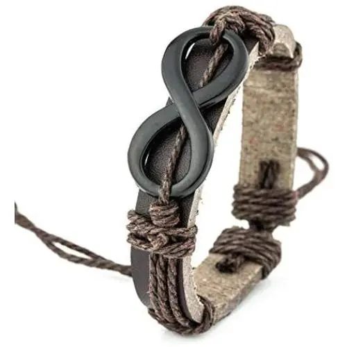 Leather Wrap Infinity Bracelet for Men Women Unisex Jewelry Leather Wrap Infinity Bracelet for Men Women Unisex Jewelry