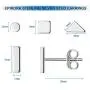 Sterling Silver Stud Earrings for Women Men- 4 Pairs of Hypoallergenic Simple Geometric Small Stud Earring Set Tiny Circle Triangle Square Bar Stud Earrings Mini Cartilage Tragus Earrings