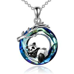 ONEFINITY Panda Necklace Sterling Silver Origami I Love You to The Moon and Back Pendant Necklace Valentines Day Gifts for Women Wife Girlfriend
