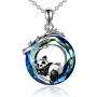 ONEFINITY Panda Necklace Sterling Silver Origami I Love You to The Moon and Back Pendant Necklace Valentines Day Gifts for Women Wife Girlfriend