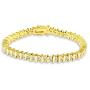 SKLY 14K Gold Plated Classic Tennis Bracelet for Women Men Wedding Jewelry CubicZirconia White 3mm 7.5''