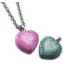 10pcs Mixed Color Heart Shaped Natural Stone Pendants Healing Stone Beads Charm Bulk for Jewelry Making DIY(A479)