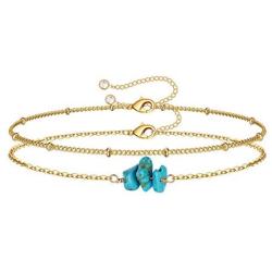 Dainty Gold Bracelets for Women, 14K Gold Filled Adjustable Layered Bracelet Cute Evil Eye Oval Chain Pearl Bar Turtle Gold Bracelets for Women Jewelry
