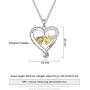 Personalized Heart Necklace Womens Girls Name with 2 Simulated Birthstone, Promise Necklace for Couple Jewelry with Heart Pendant