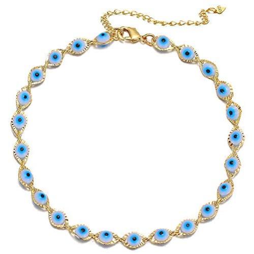 choice of all Evil Eye Necklace Choker for Women Gold Evil Eye Protection Choker for Girls Colorful Evil Eye Turkish Protection Choker Necklace for Teen Girls