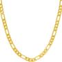 Lifetime Jewelry 4mm Flat Figaro Chain Necklace for Men & Women 24k Gold Plated