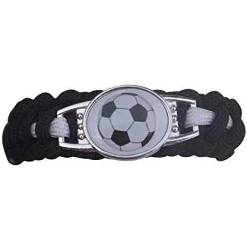 Soccer Bracelet, Soccer Jewelry, Adjustable Unisex Soccer Paracord Bracelets - Soccer Gifts