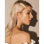 LOLIAS 4 Pairs Twist Wave Dangle Earrings for Women Curved Threader Bar Drop Fashion Earring Jewelry