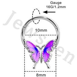 Jewseen Hinged Segment Ring 16g Septum Clicker Daith Earring Helix Tragus Earrings Cartilage Hoop Body Piercing Jewelry