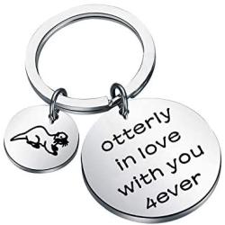 AKTAP Otter Lover Gift Otter Keychain Otterly in Love with You Forever Gift for Boyfriend Girlfriend Husband Wife Friendship Birthdays Jewelry