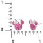 Disney Minnie Mouse Birthstone Jewelry for Women and Girls, Sterling Silver Pave Crystal Stud Earrings