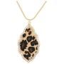 ZITULRY Leopard Print Jewelry Long Pendant Necklace for Women Girls Cheetah Print Leather Larait Necklace