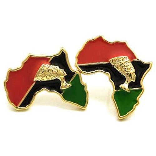 GWOOD Africa with Queen Nefertiti Earrings Gold Color Post Style Pierced