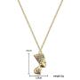 YOOE Egyptian Pharaoh King Queen Pendant Necklace,Punk 14K Gold Nefertiti Pharaoh Africa Women Girls Jewelry