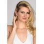 Mariell Gold CZ & Ivory Pearl Wedding Necklace and Earrings Jewelry Set for Bridesmaids & Brides