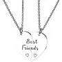 redrain BFF Necklace for 2-Split Valentine Heart Necklace Together Forever Never Apart Best Friends His Always Angel Her Warrior Pendant Friendship Necklace Set