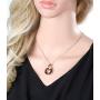 GEMMANCE Round Bubble Necklace Made with Swarovski Crystals, Rainbow Stone, Silver-Tone or Rose Gold Plated, 18”+2”Chain