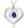Agvana Fine Jewelry Birthstone Necklaces for Women Sterling Silver Genuine or Created Gemstone Forever Love Infinity Heart Pendant Necklace Mothers Day Gifts for Mom Anniversary Birthday Gifts for Her