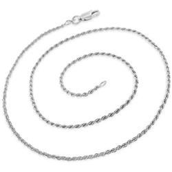 925 Italian Sterling Silver 1mm - 5.5mm Solid Rope Diamond Cut Chain, FREE Microfiber Cloth, ITProLux Link Necklace & Bracelet, Giorgio Bergamo