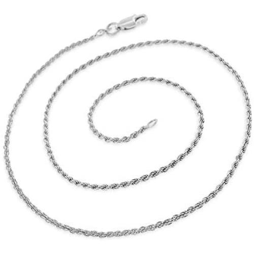 925 Italian Sterling Silver 1mm - 5.5mm Solid Rope Diamond Cut Chain, FREE Microfiber Cloth, ITProLux Link Necklace & Bracelet, Giorgio Bergamo