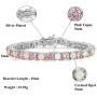 CiNily Tennis Bracelet for Women Girls Fire Opal 18K White Gold Plated Women Jewelry Gemstone Bracelet 7 5/8''