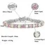 CiNily Tennis Bracelet for Women Girls Fire Opal 18K White Gold Plated Women Jewelry Gemstone Bracelet 7 5/8'' CiNily Tennis Bracelet for Women Girls Fire Opal 18K White Gold Plated Women Jewelry Gemstone Bracelet 7 5/8''