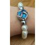 Snap Jewelry Pearl Stretch Bracelet Fits 18-20mm Standard Size Ginger Style Charms My Prime Gifts