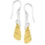 Silpada Combination Drop Earrings in Textured Brass & Sterling Silver