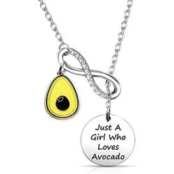 Funny Avocado Gift Just A Girl Who Loves Avocado Necklace Avocado Jewelry Gift for Avocado Lover(avocado NL)