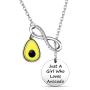 Funny Avocado Gift Just A Girl Who Loves Avocado Necklace Avocado Jewelry Gift for Avocado Lover(avocado NL)