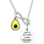 Funny Avocado Gift Just A Girl Who Loves Avocado Necklace Avocado Jewelry Gift for Avocado Lover(avocado NL)