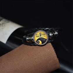 Jack and Sally Nightmare Before Christmas Adjustable Hand Woven Leather Bracelet-2