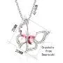 Sllaiss Pink Crystal Butterfly Pendant Necklace for Women, with Small Aurora Borealis Crystals Made from Swarovski Sllaiss Pink Crystal Butterfly Pendant Necklace for Women, with Small Aurora Borealis Crystals Made from Swarovski