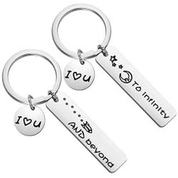 MAOFAED Couples Keychains I Love You to Infinity and Beyond Boyfriend Girlfriend Gift BFF Daughter Son Gift