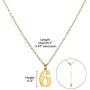 Baffaricco Number Initial Necklace for Women Girls Stainless Steel 0-9 Charm Pendent Necklace with Chain Gold Plated Lucky Necklace