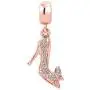JewelryHouse Butterfly Stiletto High-Heeled Shoes Sexy Kiss Lipstick Sparkling Crystal Makeup Charms