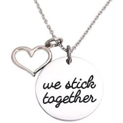 LParkin Cactus Necklace We Stick Together Best Friend Necklace Stainless Steel Sister Necklaces