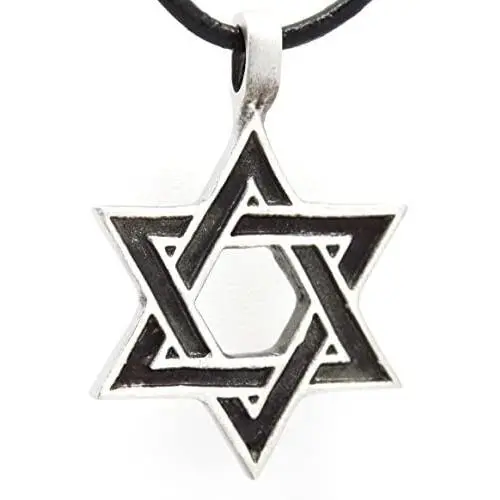 Trilogy Jewelry Pewter Star of David Jewish Hebrew Hanukkah Pendant on Leather Necklace Trilogy Jewelry Pewter Star of David Jewish Hebrew Hanukkah Pendant on Leather Necklace