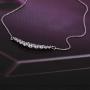 Vanbelle Sterling Silver Jewelry Curved Bar Pendant Necklace with Cubic Zirconia Stones and Rhodium Plated for Women and Girls