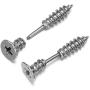 JOVIVI 2 Pairs Punk Stainless Steel 16G Silver Black Screw Stud Earrings for Men Women Body Piercing Jewelry