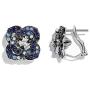 Effy Splash 925 Sterling Silver Sapphire Flower Earrings, 1.22 TCW IES0E854M0