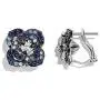 Effy Splash 925 Sterling Silver Sapphire Flower Earrings, 1.22 TCW IES0E854M0